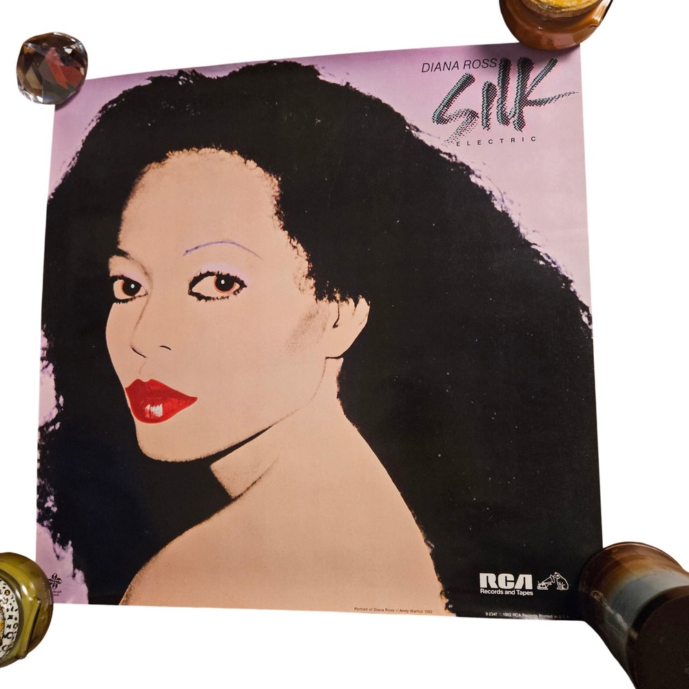Diana Ross Silk Electric Andy Warhol Vintage 1982 Promo Poster 22x22 RCA Records